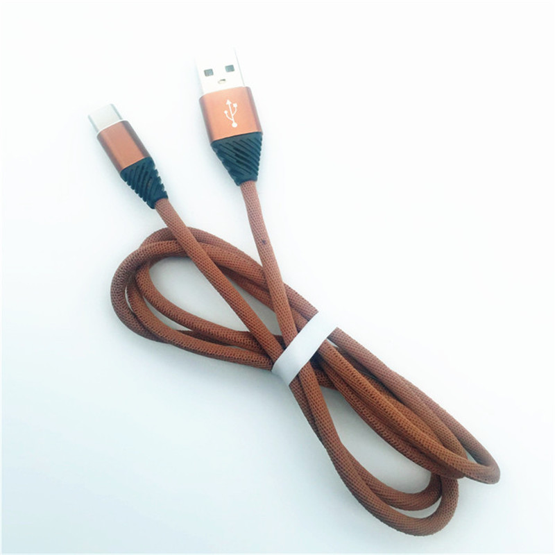 KPS-1004CB TYP C Anpassad bomullsvävning 1m USB 2.2 höghastighetsladdning typ c USB-kabel