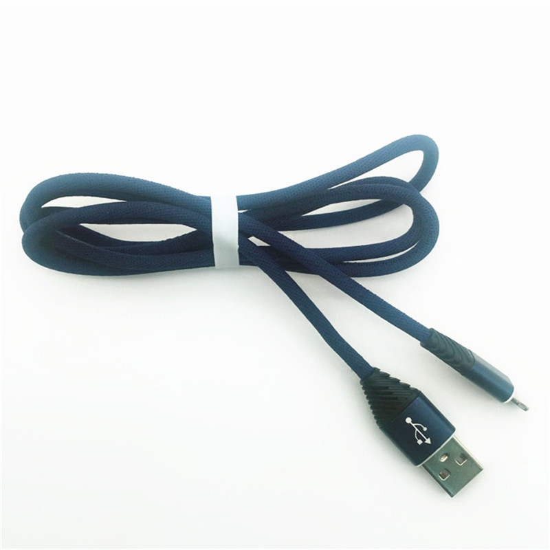 KPS-1004CB 8pin Hög kvalitet 1M 2.2A bomullsvävning snabbladdande USB-datakabel