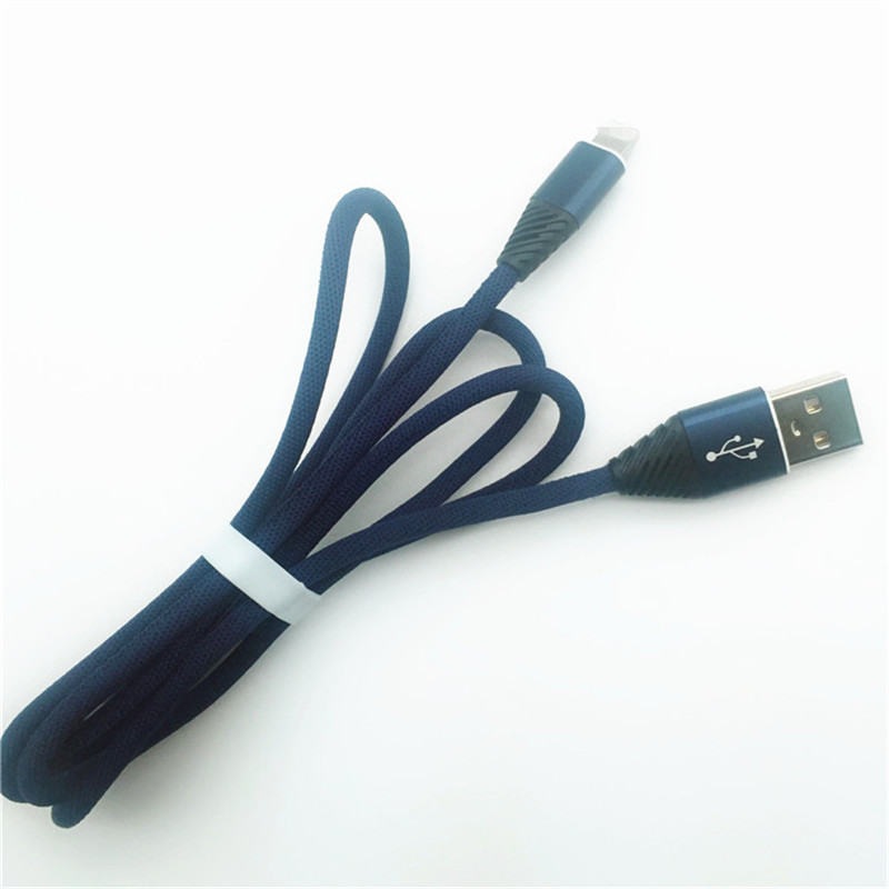 KPS-1004CB 8pin Hög kvalitet 1M 2.2A bomullsvävning snabbladdande USB-datakabel