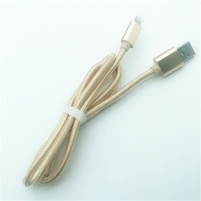 KPS-1005CB 8PIN Varmförsäljande 1M nylonflätad 2.4A snabbladdande USB-datakabel