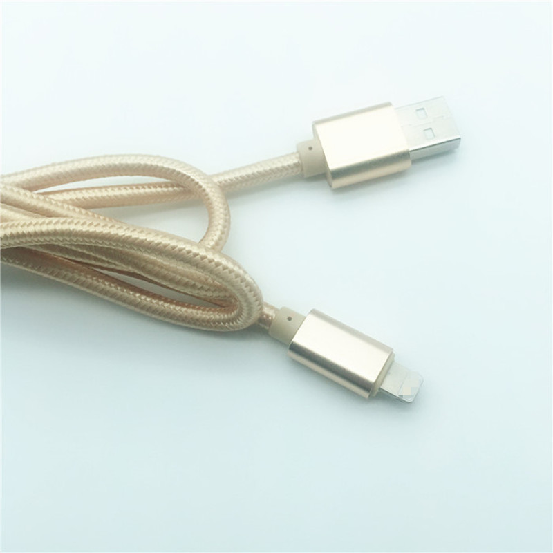 KPS-1005CB 8PIN Varmförsäljande 1M nylonflätad 2.4A snabbladdande USB-datakabel