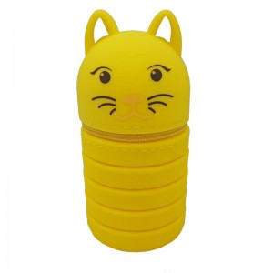 Silikon penna väska anpassad dragkedja rolig penna etui