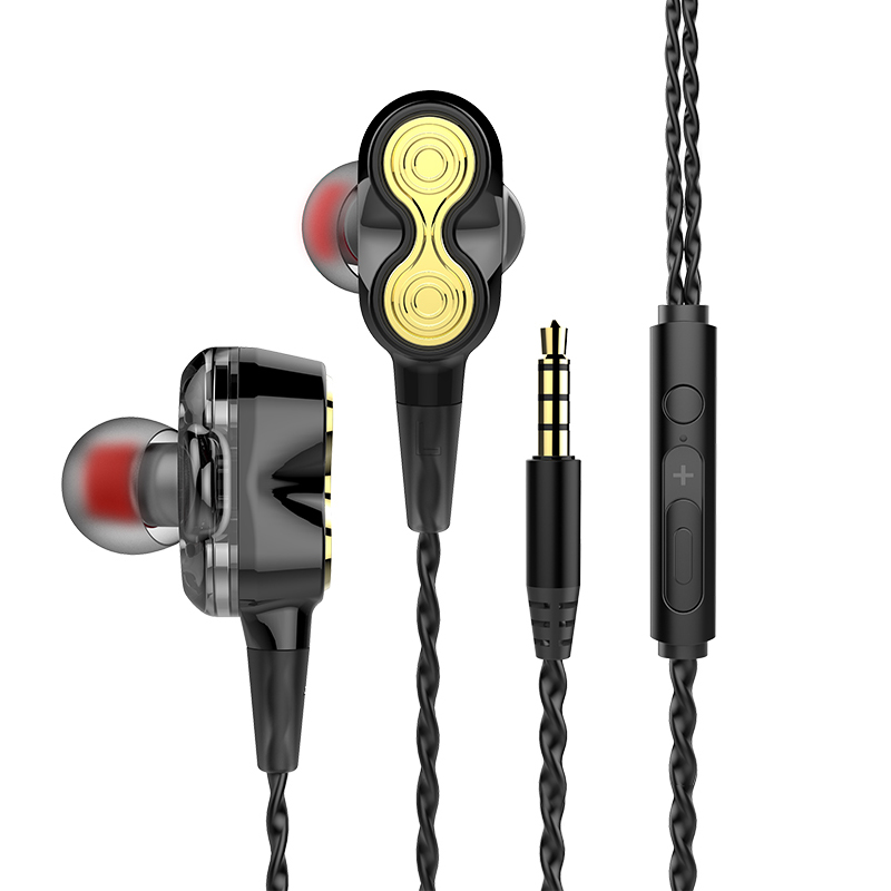 Dual Dynamic Driver Stereo HiFi Music Wired Earbud