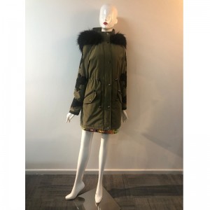 LADIES KHAKI HOODED COAT RLWPC0047