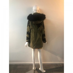 LADIES KHAKI HOODED COAT RLWPC0047