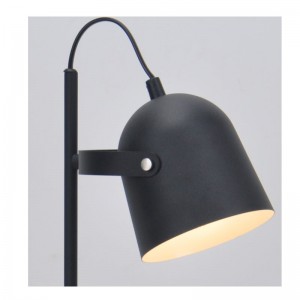 Bordslampa med metallskärm och justera skuggfunktion, platt bas