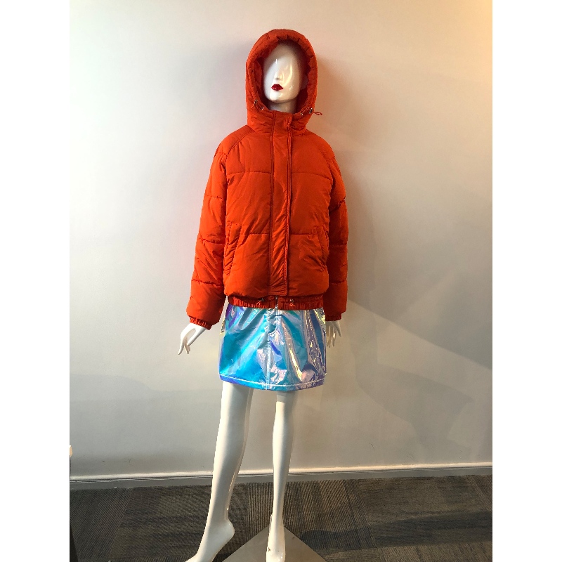 LADIES 'PUFFER COAT IN ORANGE RLWPC0058