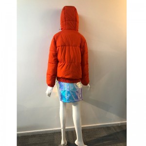 LADIES 'PUFFER COAT IN ORANGE RLWPC0058