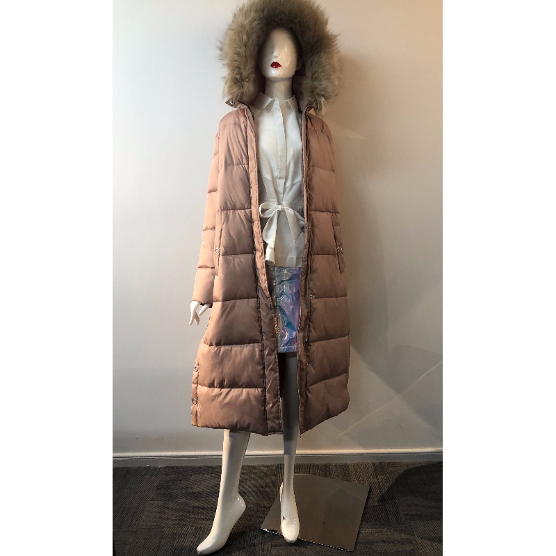 LADIES LONGLINE PUFFER COAT I CHAMPAGNE RLWPC0073