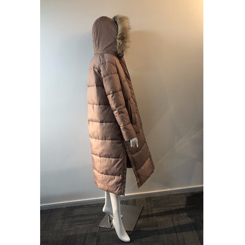 LADIES LONGLINE PUFFER COAT I CHAMPAGNE RLWPC0073