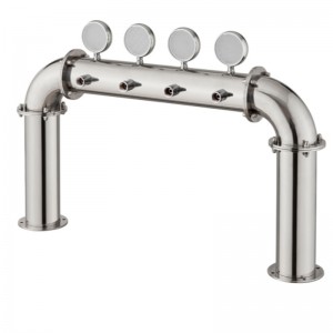 Ölfördelningsutrustning Bar Restaurang High-end Vinkolonn 4-håls Dörrtyp Vinstorn med lampa PVD