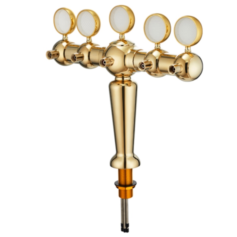 PVD Mässing 5 kranar Vase Shape Beer Tower för restaurang
