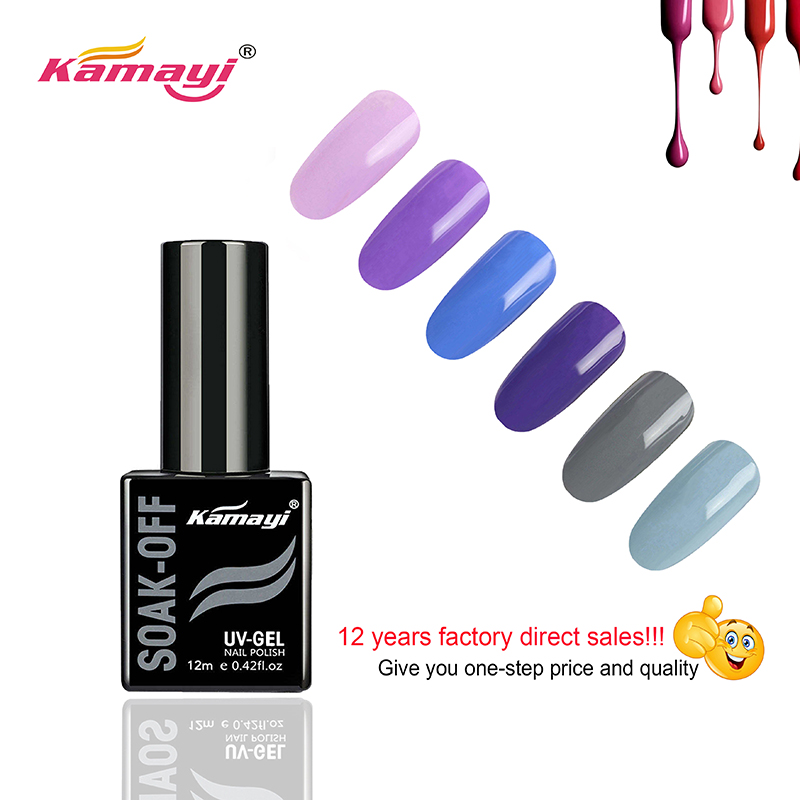 Kamayi anpassad privat etikett nagelsalong 72 färger akryl gel nagellack Blöt av halv permanent Uv gel polsk för grossist