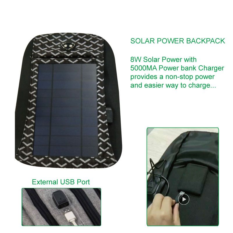 Solkraftsryggsäck för män