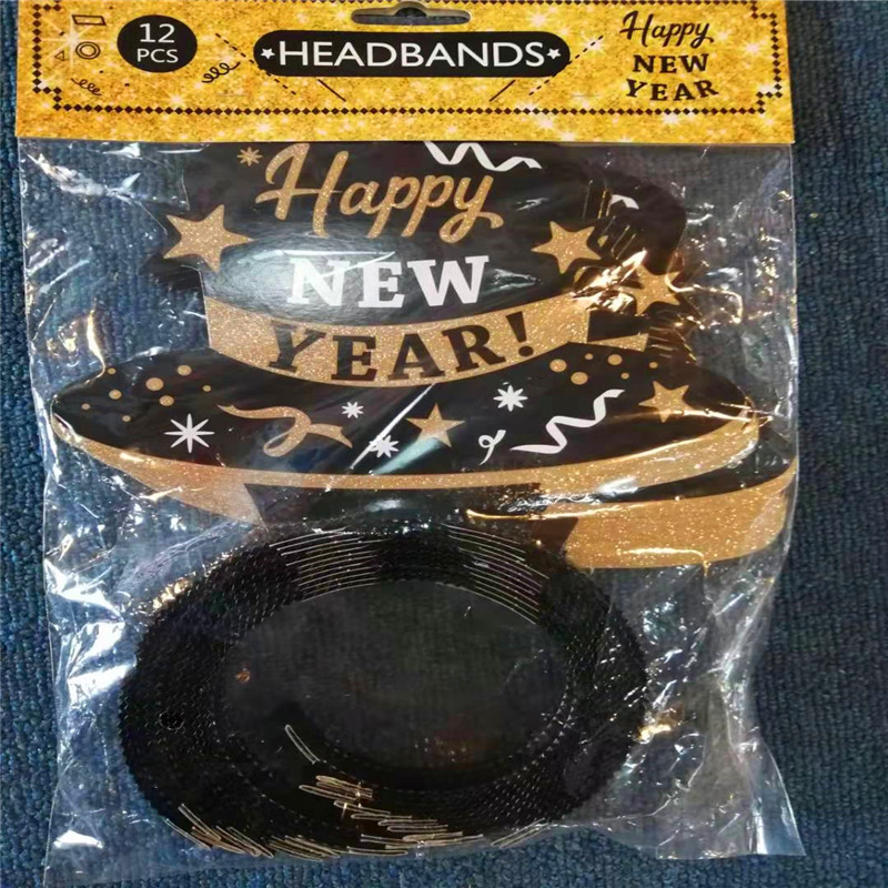 Happy New Years Party Favor Huvudbandet Tiara nyårsfest Dekorationer