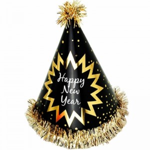 Gott nytt år, uppfräschad frant Cone Hats Paper med Glitter