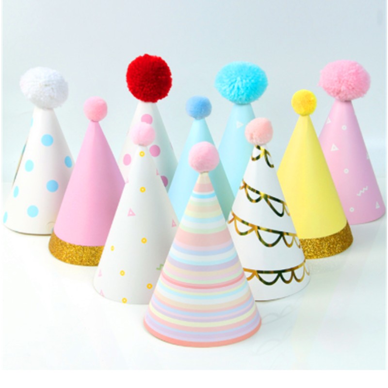 Gott nytt år, uppfräschad frant Cone Hats Paper med Glitter