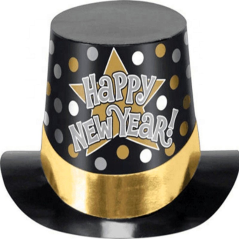 Dekoration av värmepartiet Plast Glitter Paper Top Hat Partihandel
