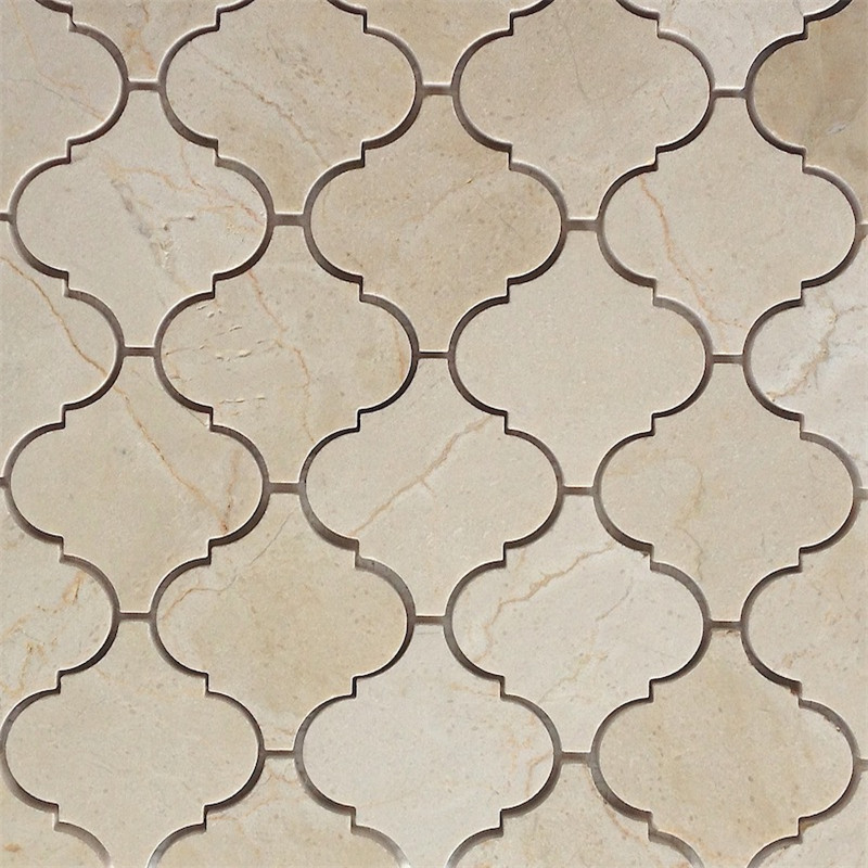 Crema marfil 2-tums hexagon mosaikplattor tumlade