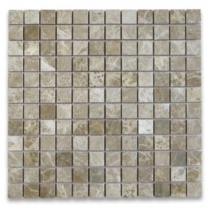 Emperador Light 1x1 Square Mosaic Tile Polished