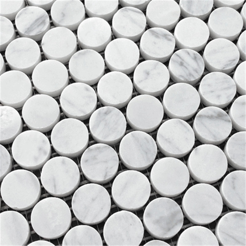 Bianco carrara vit finslipad 3/4 öre mosaikplattor