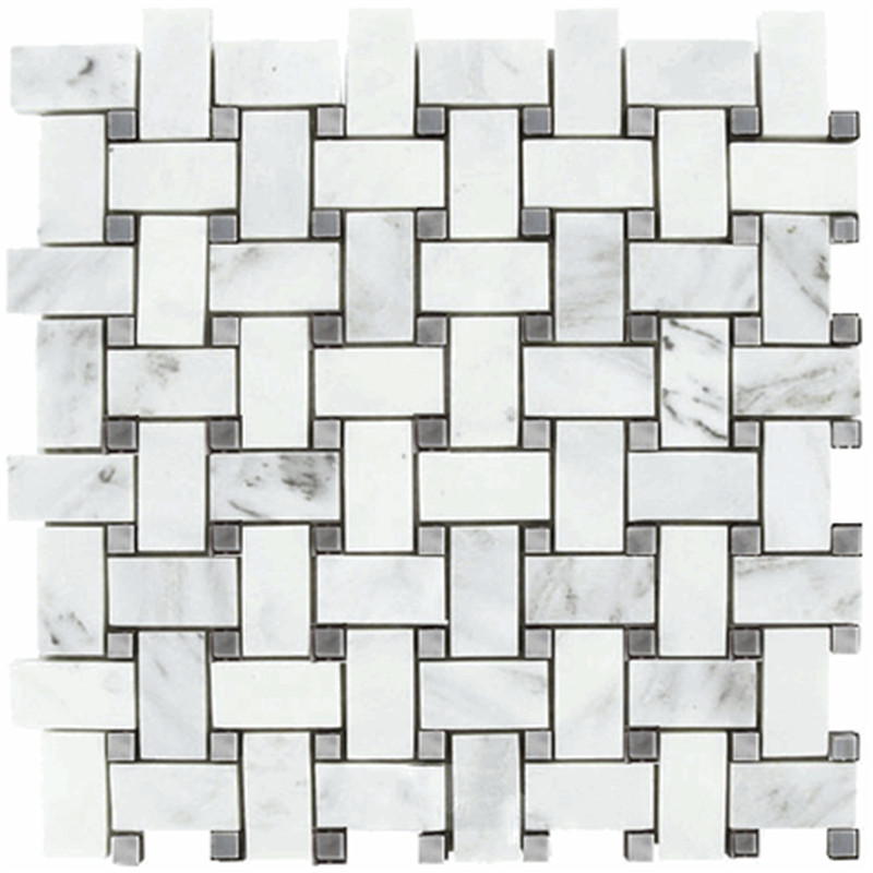 Carrara vita mosaikplattor