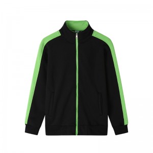 # 309-Berber Fleece tvåfärgad tröja med dragkedja