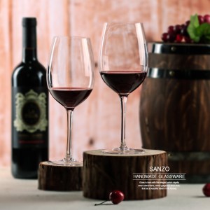 SANZO akryl flytande vinglas Handmålade stamlösa glasögon Cup Frosted Letter Decal Handblown