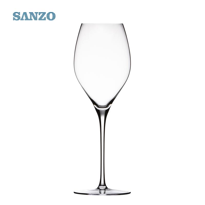 SANZO Svartfärgad vinglasuppsättning handgjord blyfri kristall sneda munglas Högformad vas