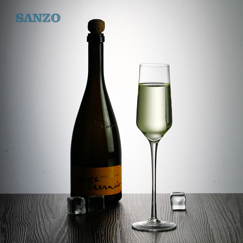 SANZO Bohemia Crystal Custom Handmade Clear Wholesale Champagne Glasses Promotional Hot Selling Cheap Champagne Glasses