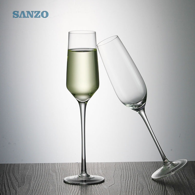 SANZO Bohemia Crystal Custom Handmade Clear Wholesale Champagne Glasses Promotional Hot Selling Cheap Champagne Glasses