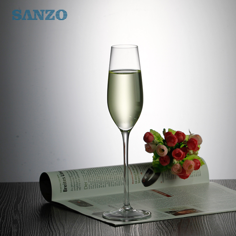 SANZO Blue Stem Champagne Flute Anpassade handgjorda Champagne Bägare Glasögon Kampanj Hot Selling Billiga Champagne Flöjter