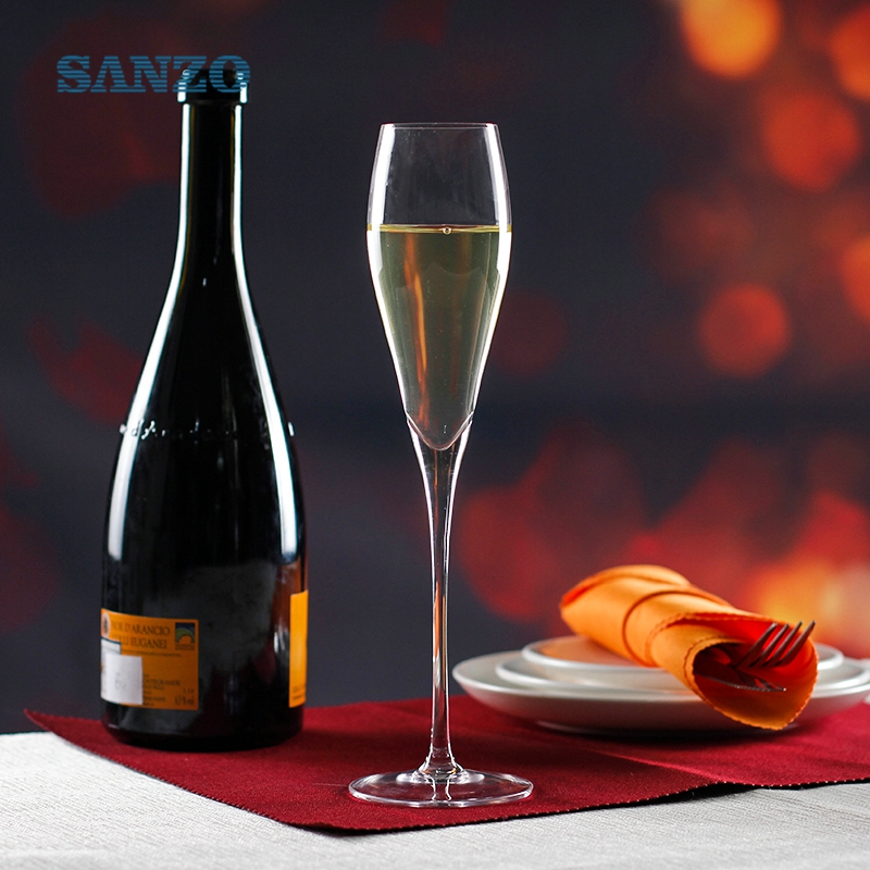 SANZO Blown Champagne Glass Anpassad Hand Blown Champagne Flutes Plast Champagne Flute