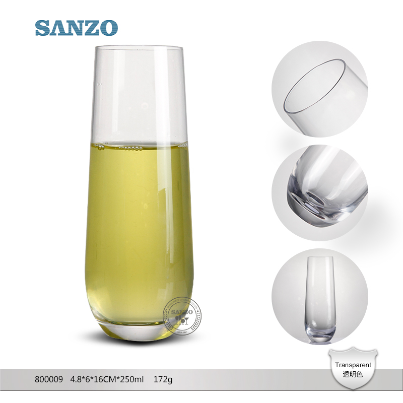SANZO Black Stem Champagne Flute Anpassad Clear Champagne Flutes Plastic Champagne