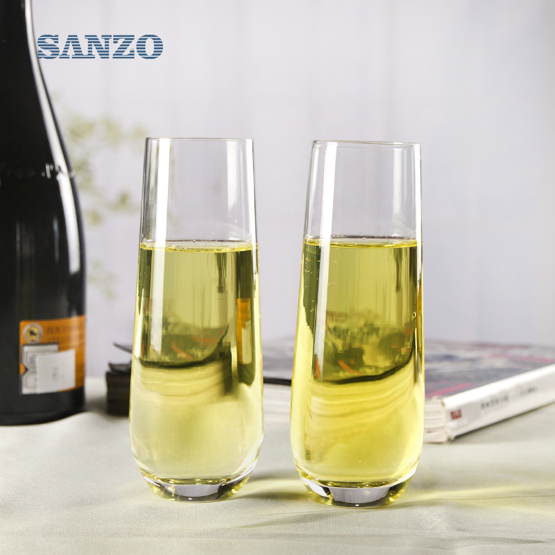 SANZO Black Stem Champagne Flute Anpassad Clear Champagne Flutes Plastic Champagne