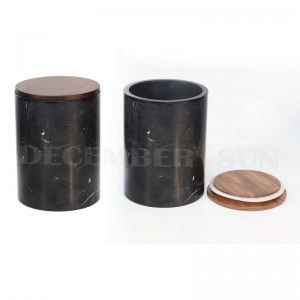 Svart marmor kapsel set