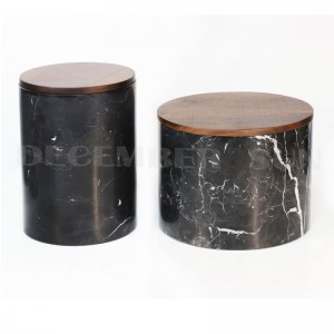 Svart marmor kapsel set