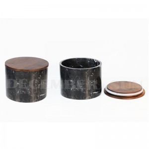 Svart marmor kapsel set