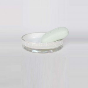 Fyrkantig vit med guld dekalerat badrumstillbehör med tandborstehållare