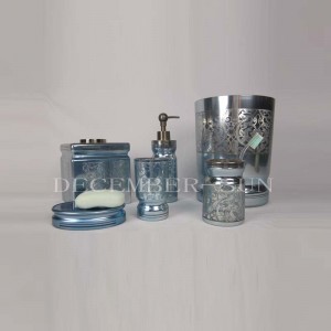 Runt laserskurna mönster tillbehör för badrum i glas