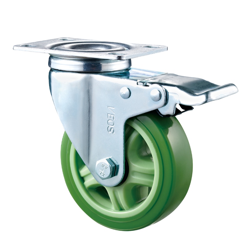Medium Duty - Förkromad hölje med grönt TPE-hjul
