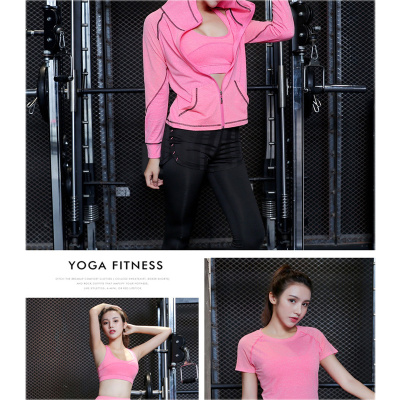 FDMF002- Kvinnor 5st. Sportdräkter Fitness Yogalöp, Idrottsliga träningsdräkter
