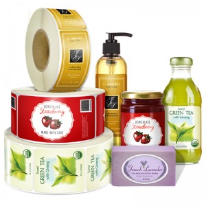 Anpassad självhäftande utskriftsprodukt klistermärke etikett, självhäftande skrivare papper etikett klistermärke