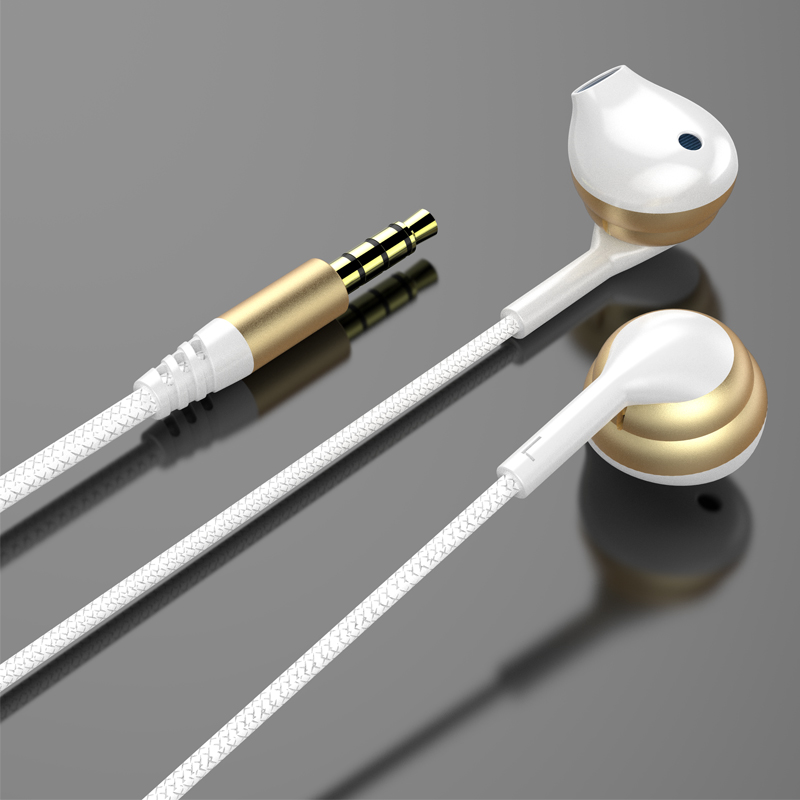Bekväm bärande stereohörlurar med kabel i halvörat design