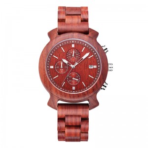 Elegant Elegant Travel Hand Herr Svart Sandal Läderrem Custom Wood Watch Band