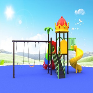 utomhus krona tak lek hus lekplatsutrustning med barn swing bildspel för barn