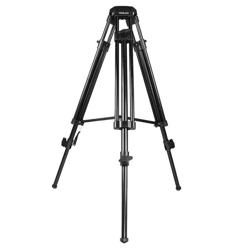 KINGJOY VT-2500 Professional 3-sektion Mg-Al Alloy Video Photo Tripod Kit för videokamera