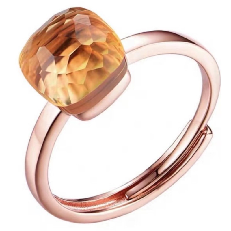 925 sterling silver mörk chmpagne violetta ametist ädelsten kvinnorringar