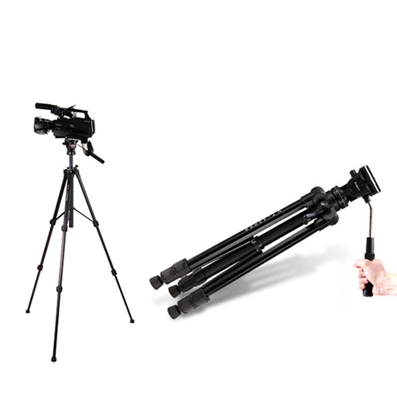 Kingjoy VT-1500 Justerbar kameravideo stativbenstativ med avtagbar vätske Drag Pan Tilt Head