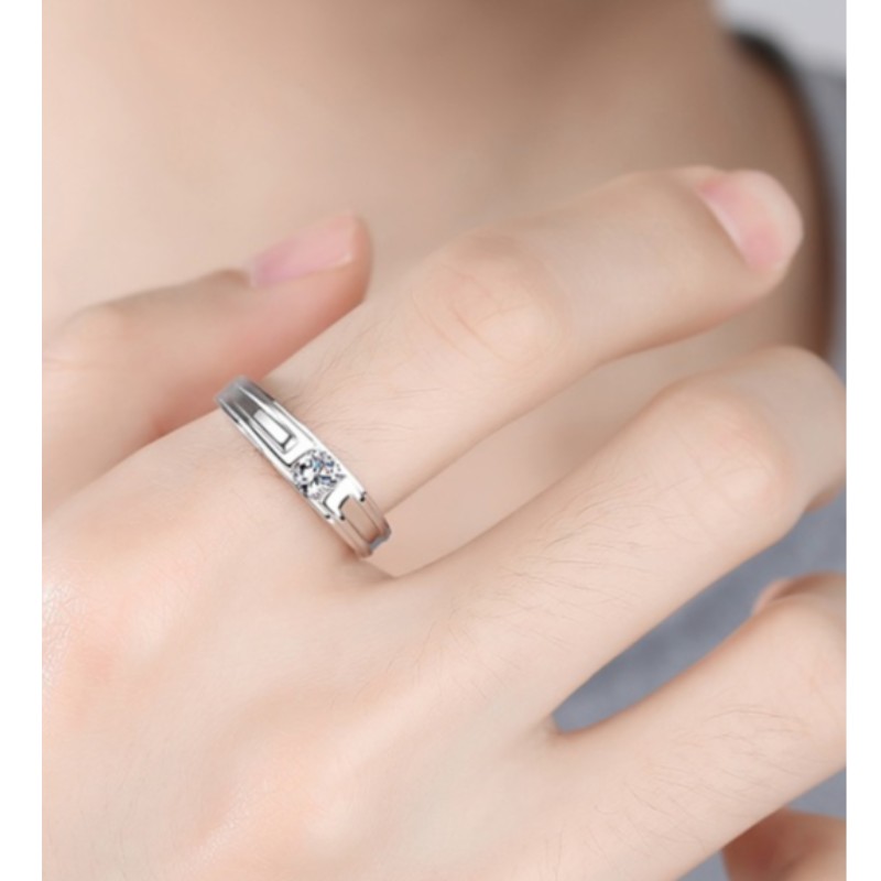 MÄNRINGAR SMÅ KUBISKA ZIRKONIEN MÄNGRAGNINGAR RINGAR 925 STERLING SILVER LÖSNINGAR RINGAR FÖR MÄRMEN MÄNDRING RINGAR